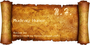 Mudray Hunor névjegykártya